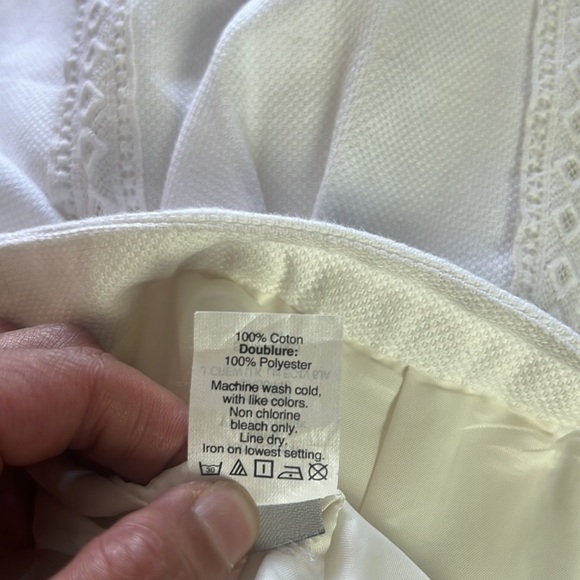 J. Crew Womenโs White Lace Striped Cotton Skirt With Pockets Size 2 - Picture 11 of 15